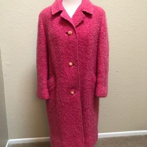 Vintage pink bouclé car coat